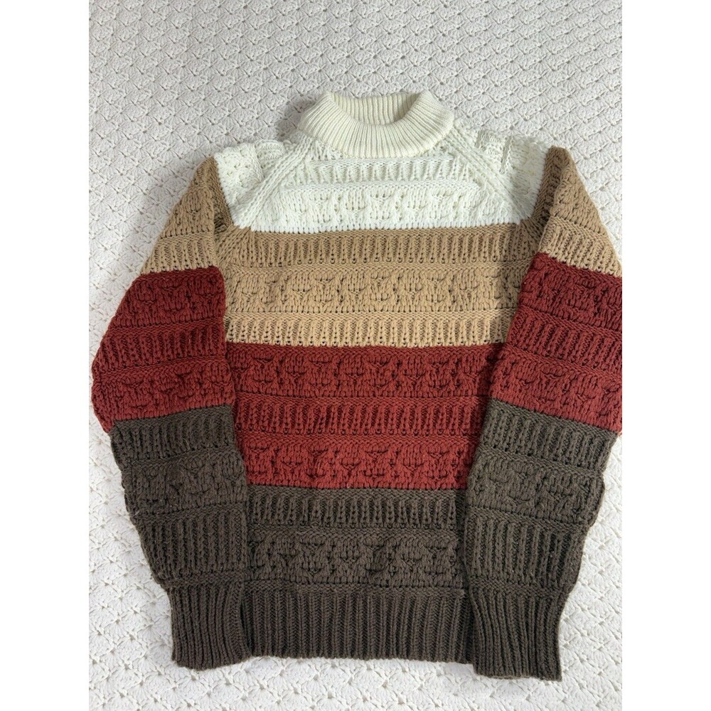 Vtg Campus Sweater Men's Small Striped  Knit Pullover 1990s 100% Acrylic EUC